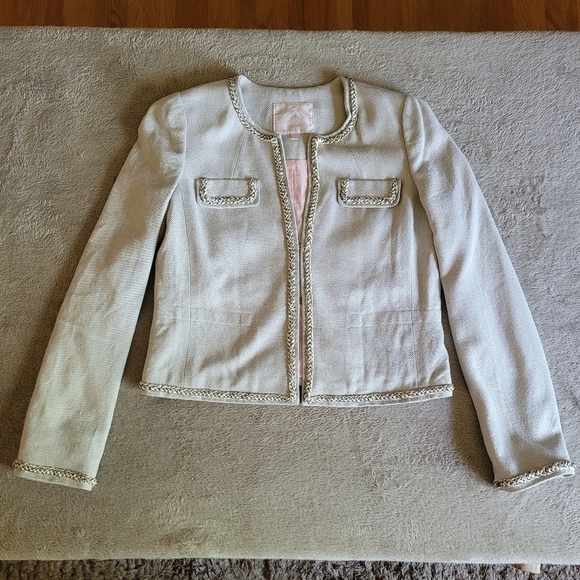 Rebecca Taylor silk blend cropped blazer size 4 - Picture 3 of 16